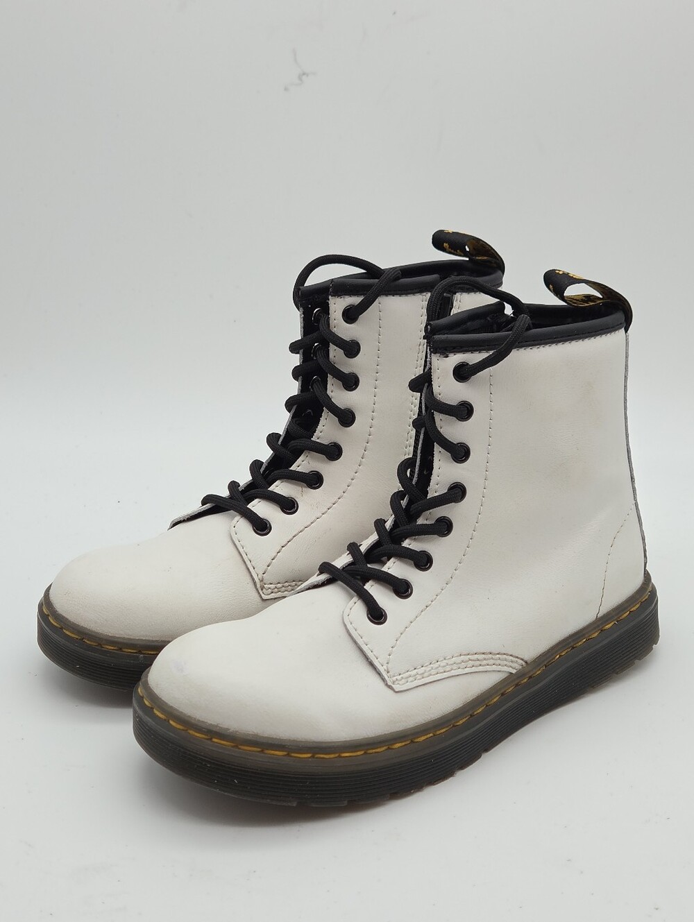 Dr. Martens Zavala J Boots White Side Zip Kids Size 3